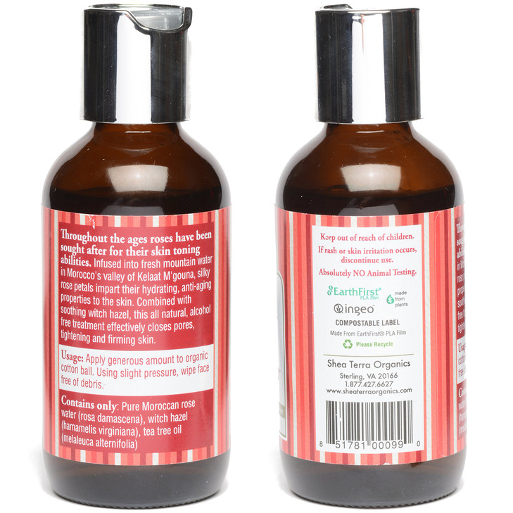 Shea Terra Organics Beauty Water Toner Face Mist Damask Rose HIPS Hazel Natural Daily Hydrating Toner with AntiAging Ros