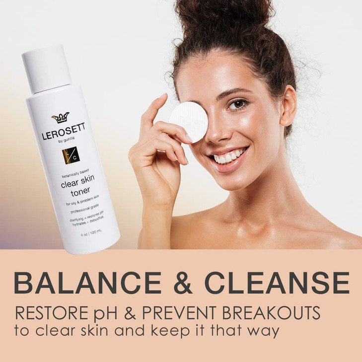 LEROSETT Toner for Clear Skin Aloe Vera Based Toner with Glycolic Acid 10 Calming Botanicals Helps Reduce Irritation Fut