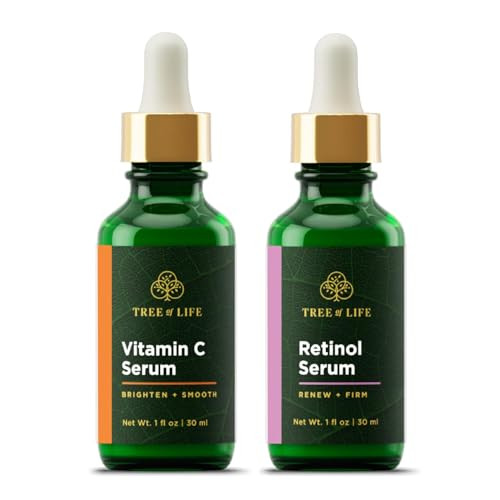 Tree of Life Beauty Facial Skin Care Set Brightening Firming Hydrating Dry Face Dermatologist Tested Vitamin C Serum Bri