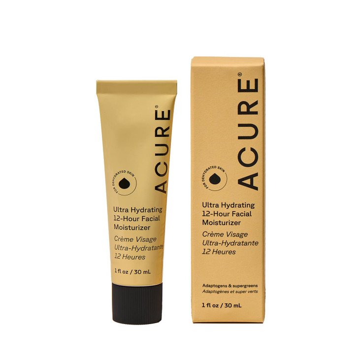 Acure Ultra Hydrating 12 Hour Facial Cream Intense Face Moisturizer for Women Men Hydrating Lotion to Tone Replenish Dry