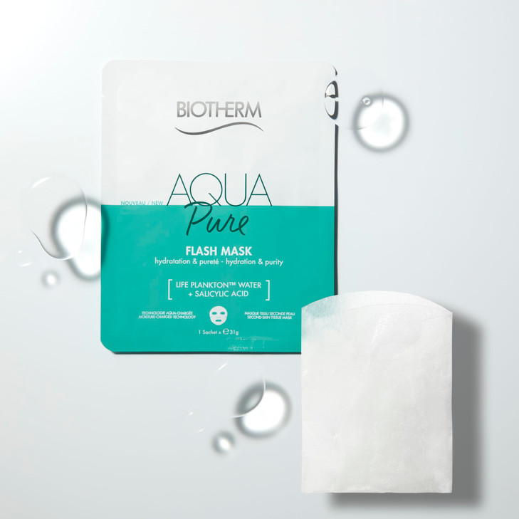 Biotherm Aquasource Aqua Pure Flash Mask a Moisturizing Face Mask with Salicylic Acid Biotech Plankton for Hydration and