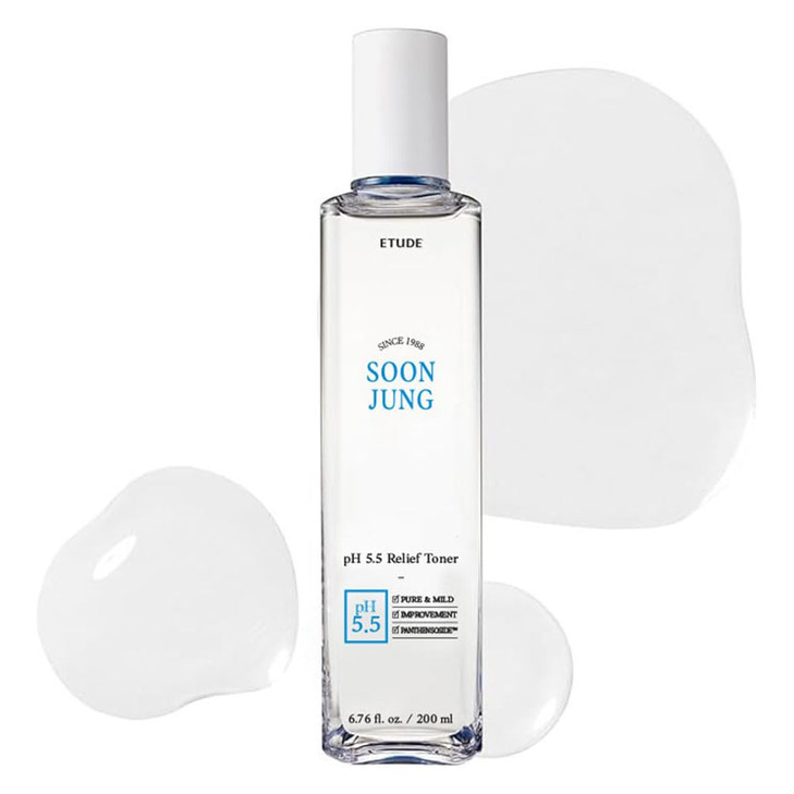 ETUDE SoonJung pH55 Relief Toner Toner for Face Hydrating Toner for Sensitive Skin Vegan Face Toner Panthenol Madecassos