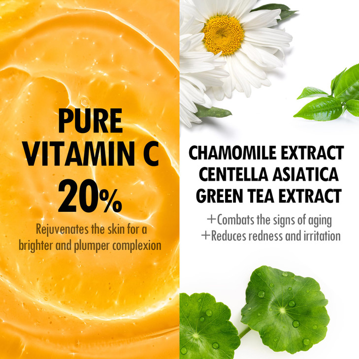 VEGREEN 20 Pure Vitamin C Ampoule for Face Waterless Pure LAscorbic Acid Chamomile for Sensitive Skin Dark Spot Correcto