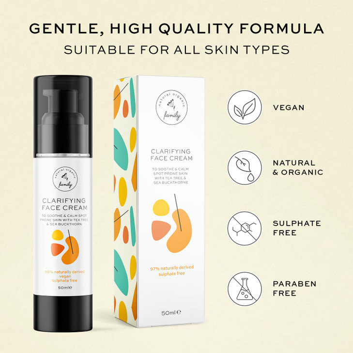 Skin Care for Teenage Boys and Girls Teen Moisturizer for Face with Tea Tree Organic Face Cream for Oily Skin Daily Acne
