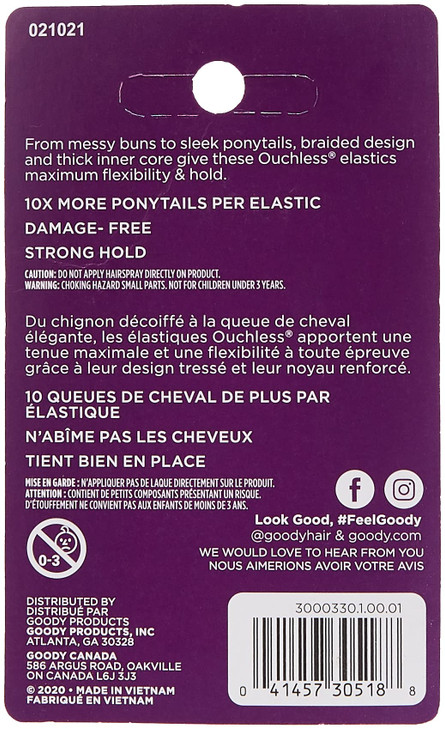 Goody Ouchless Braided Mini Elastics, 50 Count online at globaldelivered