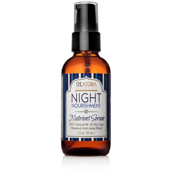 Shea Terra Night Nourishment Nutrient Facial Serum Nutrient Rich All Natural Organic Emollient Oil with Vitamins Essenti