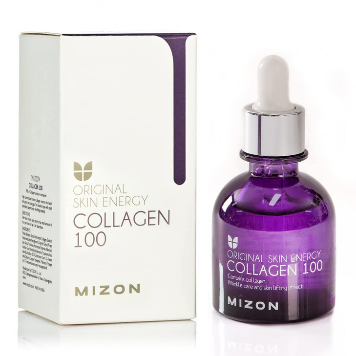 MIZON Collagen 100 Korean Ampoule with Concentrated Marine Collagen Elasticity Booster Serum Peptides Deep Hydration 101