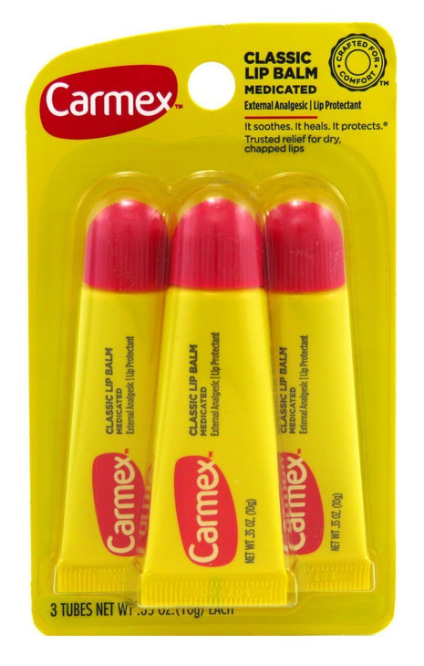 Carmex Lip Balm Tube Classic Medicated 0.35 Ounce 3 Count (10.3ml) online at globaldelivered