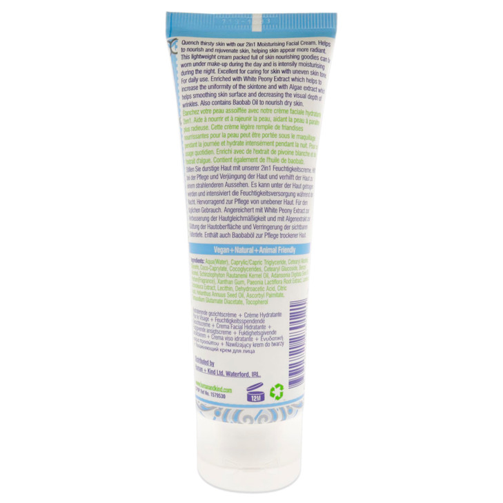 HumanKind Moisturizing Facial Cream Nourishing Smoothing Lightweight Daily Face Cream to Hydrate White Peony Extract to