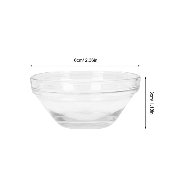 Beaupretty Glass Facial Mask Bowls 12Piece Set 236 Inch Clear Essential Oil Mixing Bowls with Smooth Edges for Salon Spa