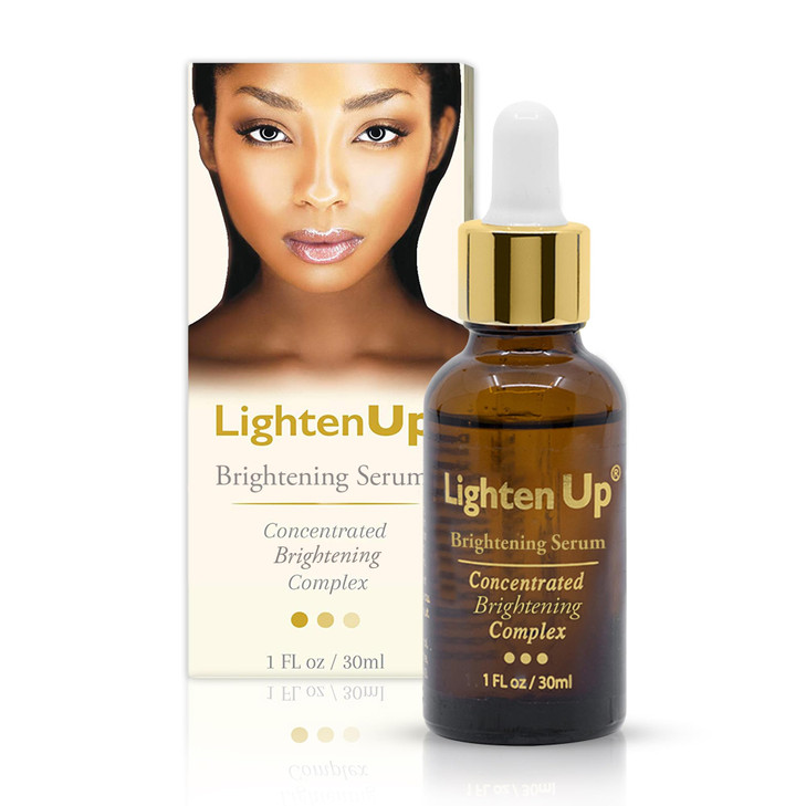 LightenUp Skin brightening Serum 1 Fl oz 30 ml for Face Armpits Hands Knees and Body with Argan Oil and Shea Butter