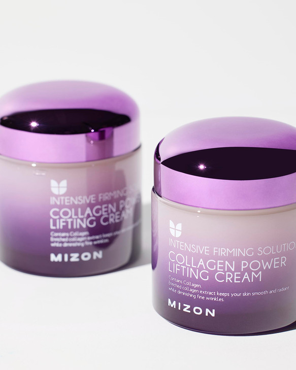 MIZON Collagen Power Lifting Cream Face Moisturizer with Marine Collagen Adenosine Hyaluronic Acid Green Calming Complex