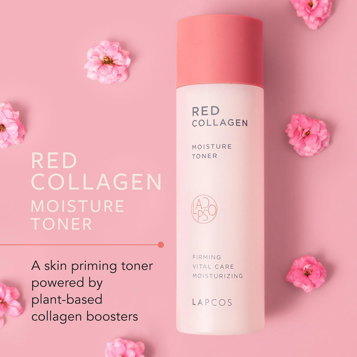 LAPCOS Red Collagen Toner 439 Fl Oz New Vegan Formula Face Toner Rebalance Hydrate Skin with Niacinamide Collagen