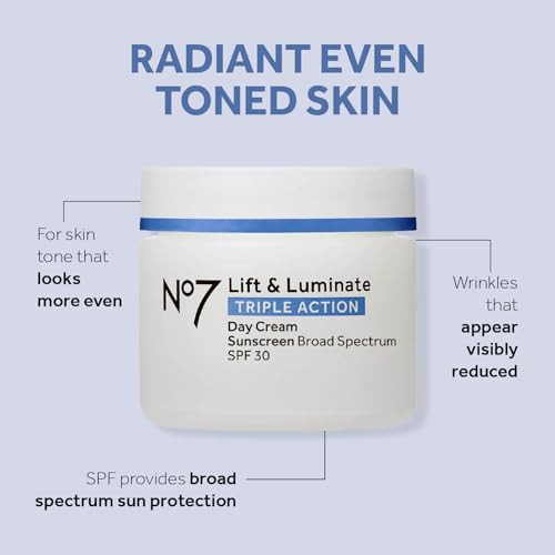 No7 Lift Luminate Triple Action Day Cream AntiAging Face Cream SPF 30 Hyaluronic Acid Vitamin C Visibly Firms Skin for H
