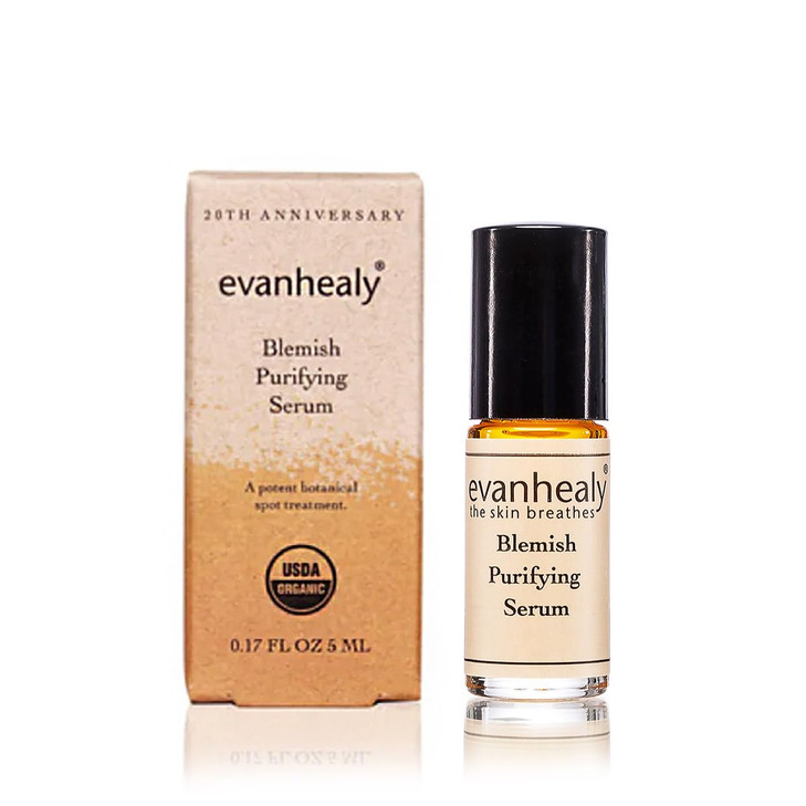 evanhealy Blemish Purifying Serum Organic Facial Serum RollOn for Blemishes Natural Spot Treatment with Essential Oil fo