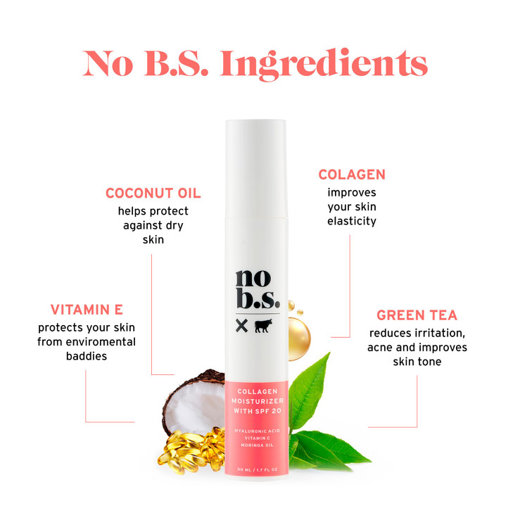 No B S Face Moisturizer With SPF 20 Daily Face Moisturizers For Women AntiAging Face Sunscreen Cream Collagen Cream Mori