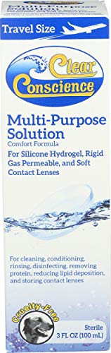 Cruelty-Free Multi-Purpose Contact Lenses Solution - Travel Size Contact Lens Solution, Mild Contact Solution for Contact Lenses, Cleans & Conditions