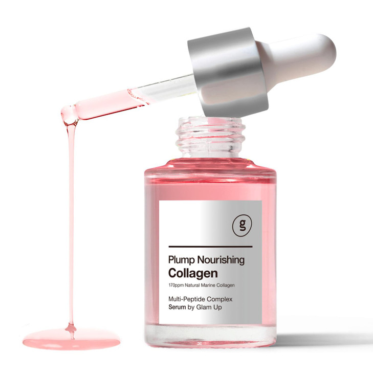 GLAM UP Plump Nourishing Dive in Real Marine Collagen Serum Anti Aging with Hyaluronic Acid LiftingTightening Skincare R