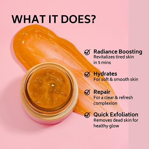 DArganette Sunshine Glow Face Mask with Grapeseed Oil Niacinamide Facial Scrub Gentle Face Exfoliator to Cleanse Pores S