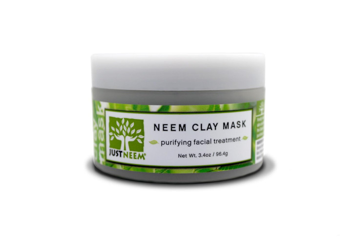 JustNeem French Clay Mask with Neem for Blemishes Blackheads Rashes for Irritated and Stressed Skin Deeply Cleansing and
