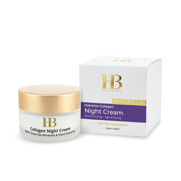 HB HB Intensive Collagen Night Cream with Dead Sea Minerals AntiAging Night Cream for Women with Aloe Vitamin C and E Bo