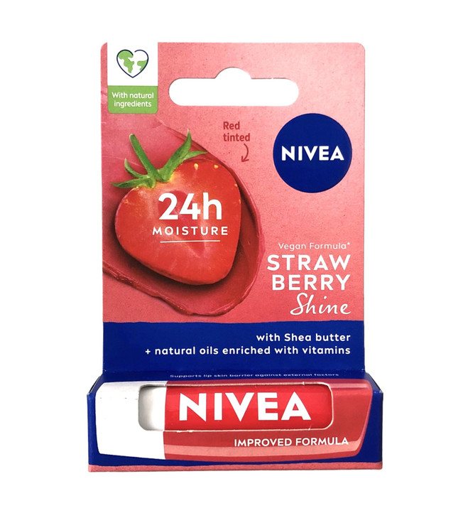 Nivea Lip Care Fruity Shine Strawberry, 4.8g online at globaldelivered