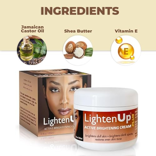 LightenUp Plus Active Skin Brightening Cream 34 Fl oz 100 ml Daily Moisturzing Cream For Face and Body