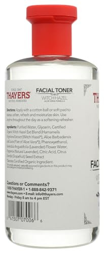 THAYERS AlcoholFree Witch Hazel with Organic Aloe Vera Formula Toner Lavender Clear Unscented 12 Fl Oz Pack of 2