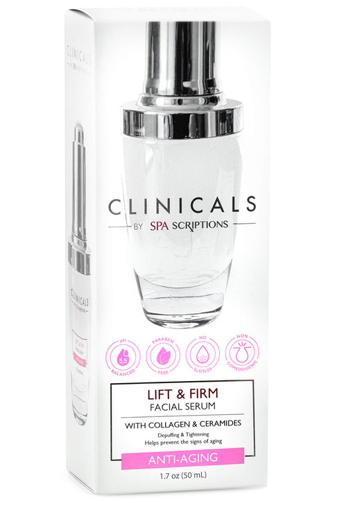 Spascriptions Clinicals Face Serum with Collagen Ceramides for Depuffing Tightening 17 Ounce Lift Firm