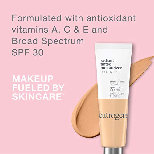 Neutrogena Healthy Skin Radiant Tinted Facial Moisturizer with Broad Spectrum SPF 30 Sunscreen Vitamins A C E Lightweigh