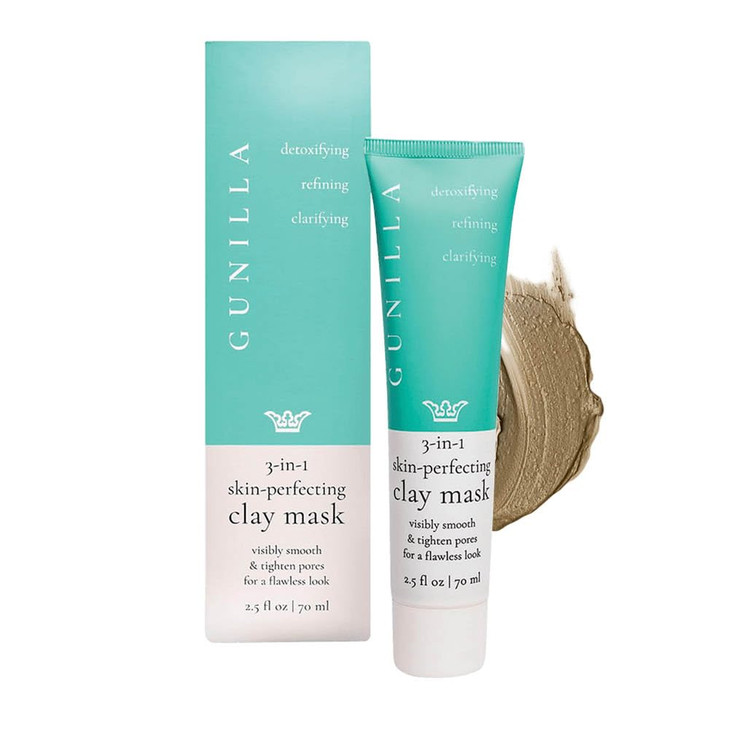 GUNILLA Skin Perfecting Clay Mask Vegan No Additives 3in1 Deep Pore Cleansing Facial Mask Refining Detox Spot Treatment