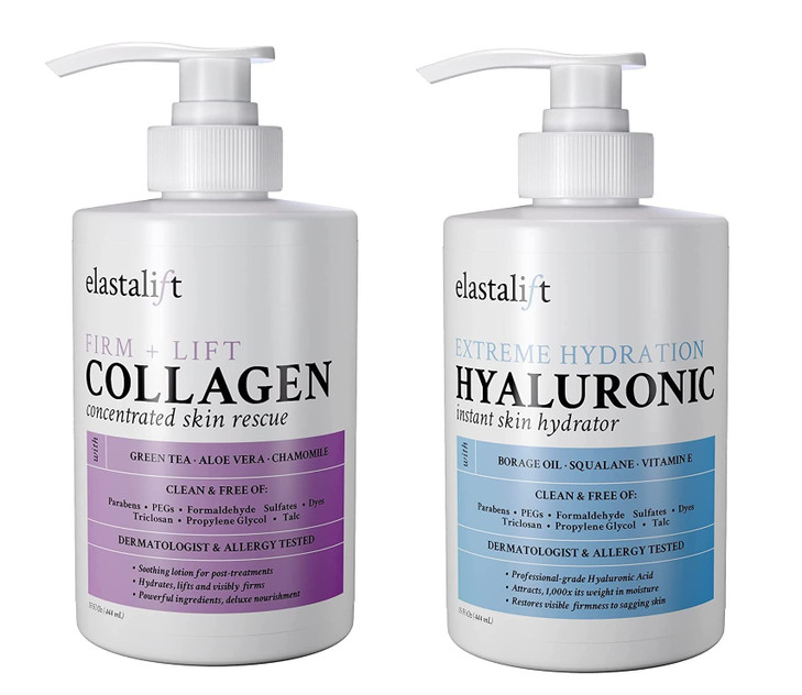 Elastalift Collagen Body Cream Hyaluronic Acid Lotion Skin Care Set Anti Aging Face Body Moisturizer Dry Skin Rescue Cre
