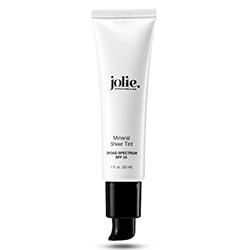 Jolie Mineral Sheer Tint SPF 20 Oil Free Face Tinted Moisturizer Hydration Coverage Sunscreen Mineral Formula Vegan Sun