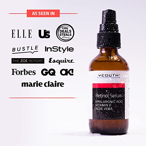 YEOUTH Retinol Serum for Face with Hyaluronic Acid Vitamin E Hydrating Retinol Face Serum for Women Men Facial Skin Care