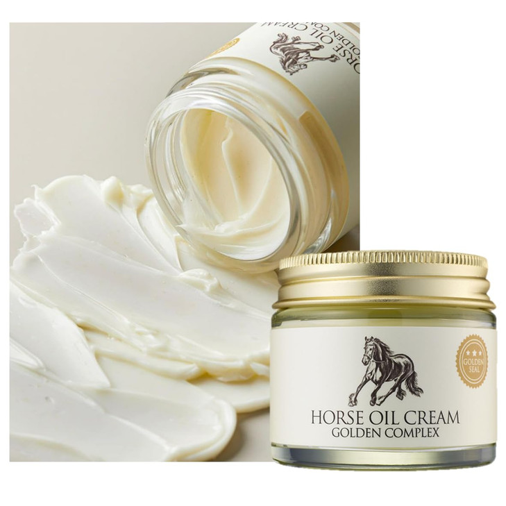 CHARMZONE Mayu Horse Oil Gold Facial Cream Korean Skincare with Horse Oil Extract Golden Seal for Intense Moisturizing N