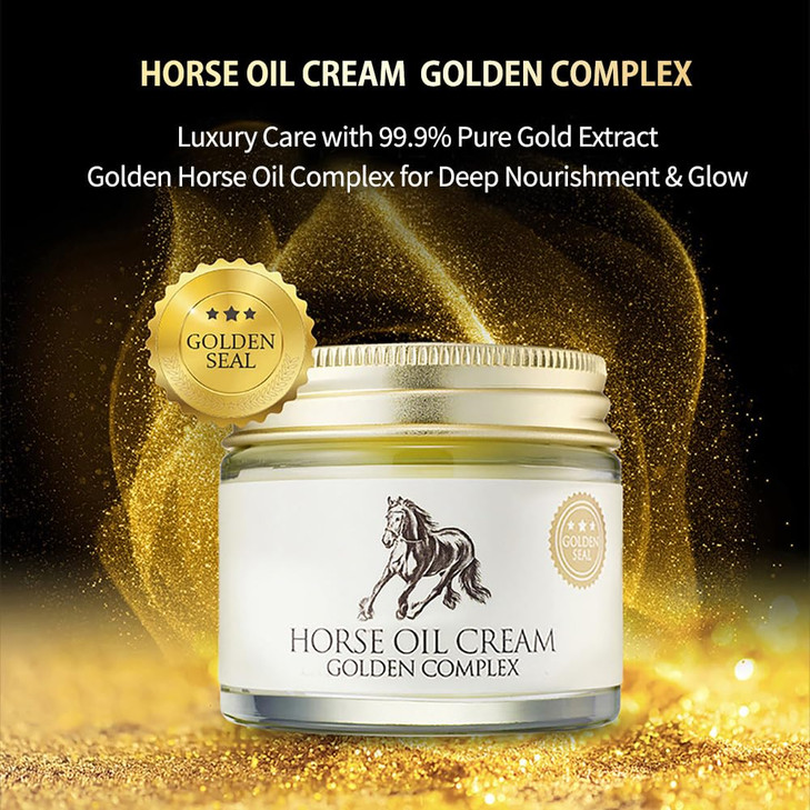 CHARMZONE Mayu Horse Oil Gold Facial Cream Korean Skincare with Horse Oil Extract Golden Seal for Intense Moisturizing N