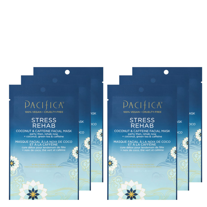 Pacifica Beauty Skin Rehab Coconut and Caffeine Facial Mask Skincare Green Tea Puffiness Face Mask Sheet Mask Face Care