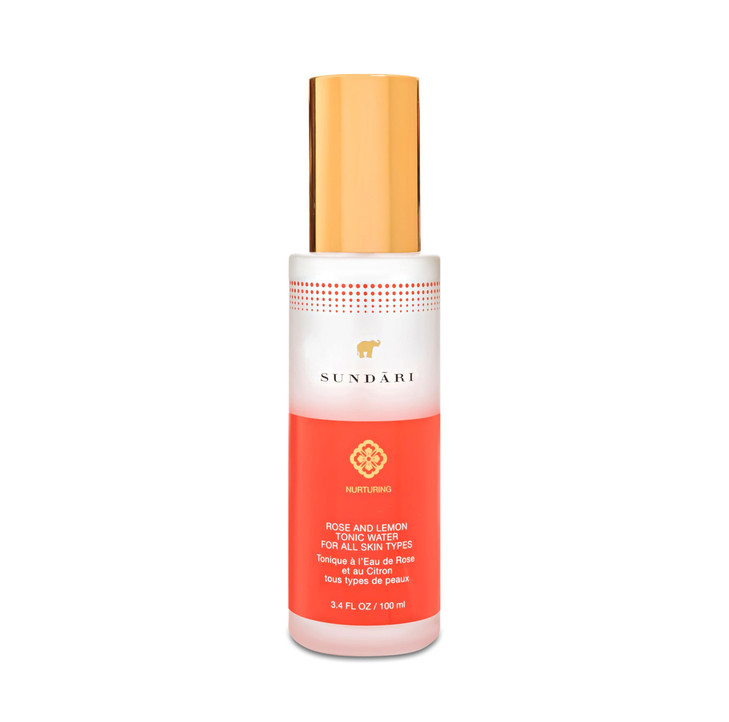 SUNDARI Rose and Lemon Tonic Water 34 Fl Oz Refreshing Purifying Toner for Hydration Skin Balance Dual Purpose Alcoholfr