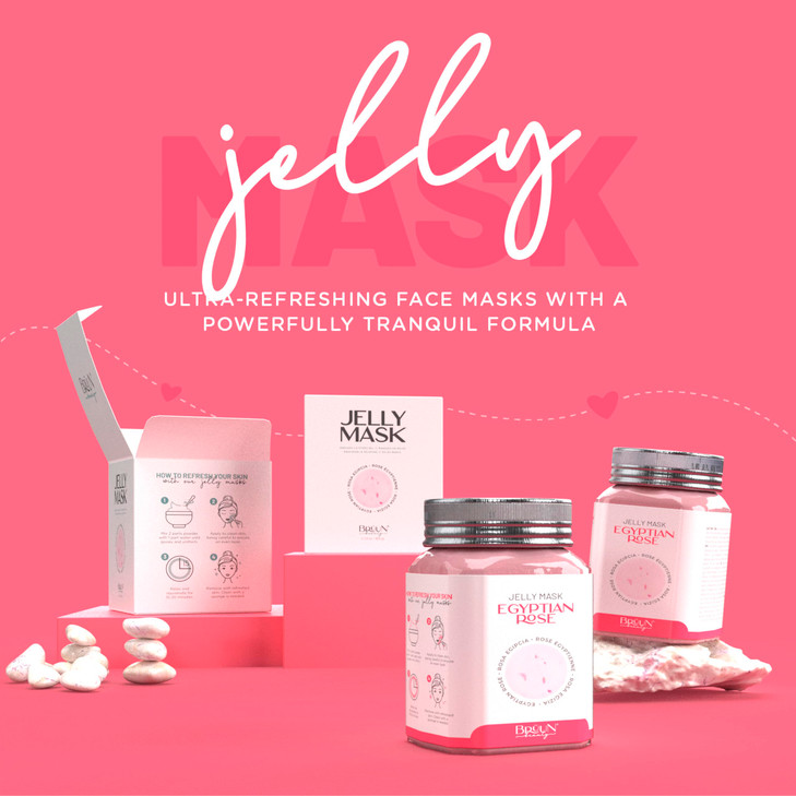 BRUN Jelly Mask Egyptian Rose Rubber Face Mask PeelOff Jar