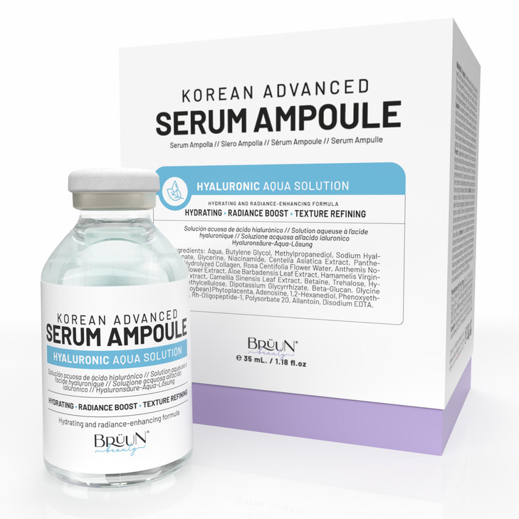 BRUN HY Control Hyaluronic Aqua Solution Ampoule A Korean Serum Booster for Face to Use as a Skin Care Serum 118 floz