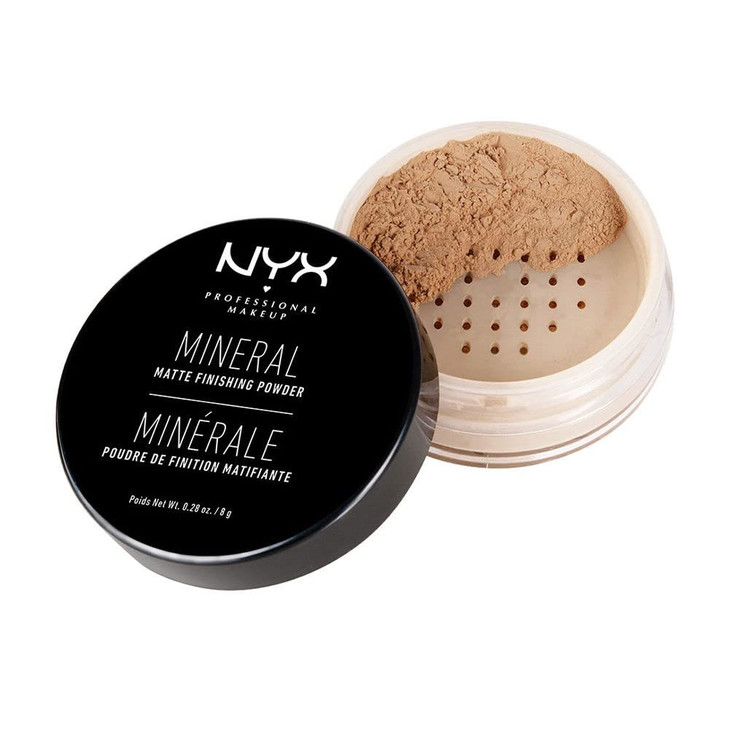 NYX PROFESSIONAL MAKEUP Mineral Matte Finishing Powder, Loose Setting Powder - Medium/Dark