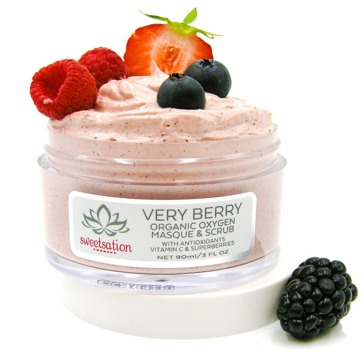 Sweetsation TherapyYunasence Very Berry Oxygen Exfoliating Mask Scrub wVitamin C Enzymes Superberries Rejuvenating Hydra