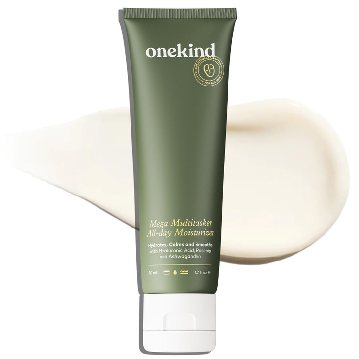 Onekind Mega Multitasker AllDay Moisturizer Hydrating Face Cream with Hyaluronic Acid and Glycerin FragranceFree AntiAgi