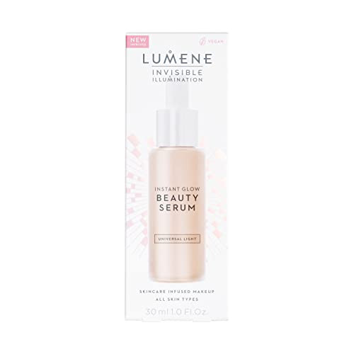 Lumene Invisible Illumination Instant Beauty Glow Serum SheerCoverage Face Makeup Brightening Serum Infused with Nordic