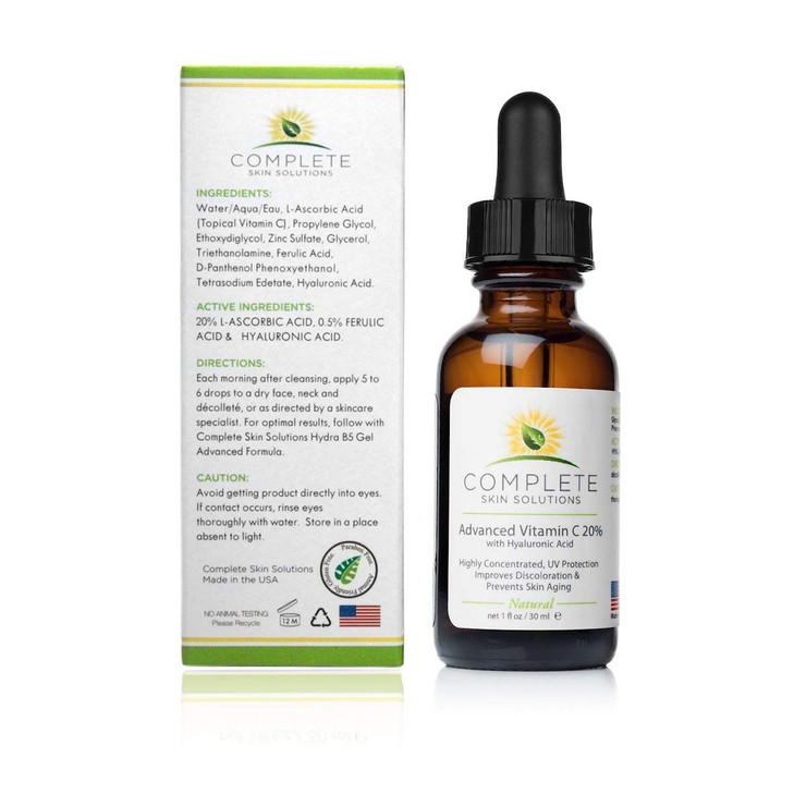 Advanced Vitamin C 20 Serum With Ferulic Hyaluronic Acid 1 oz