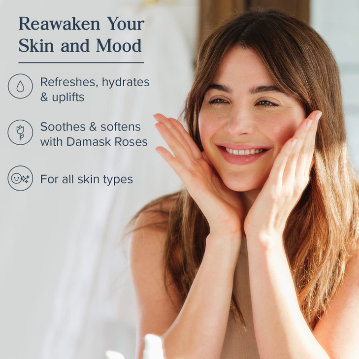 Heritage Store Rosewater Refreshing Facial Splash for Glowing Skin with Damask Rose All Skin Types Rose Water for Face M
