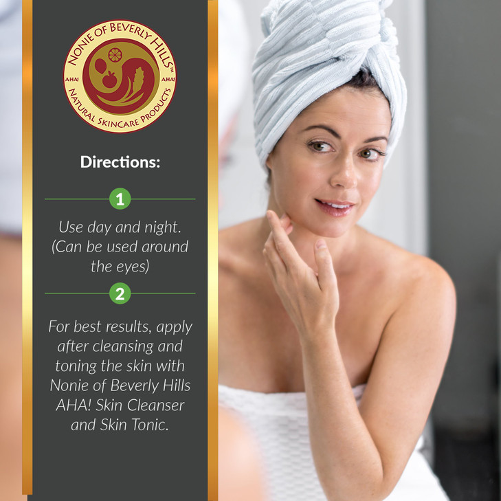 Nonie Of Beverly Hills AHA Brilliant Moisturizer for Normal or Combo Skin with Alpha Hydroxy Acids 100 Vegan and Organic