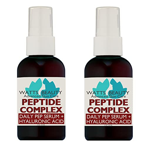 Watts Beauty Peptide AntiAging Face Serum Hyaluronic Acid and Collagen Boosting Daily Face Care Polypeptide Complex with