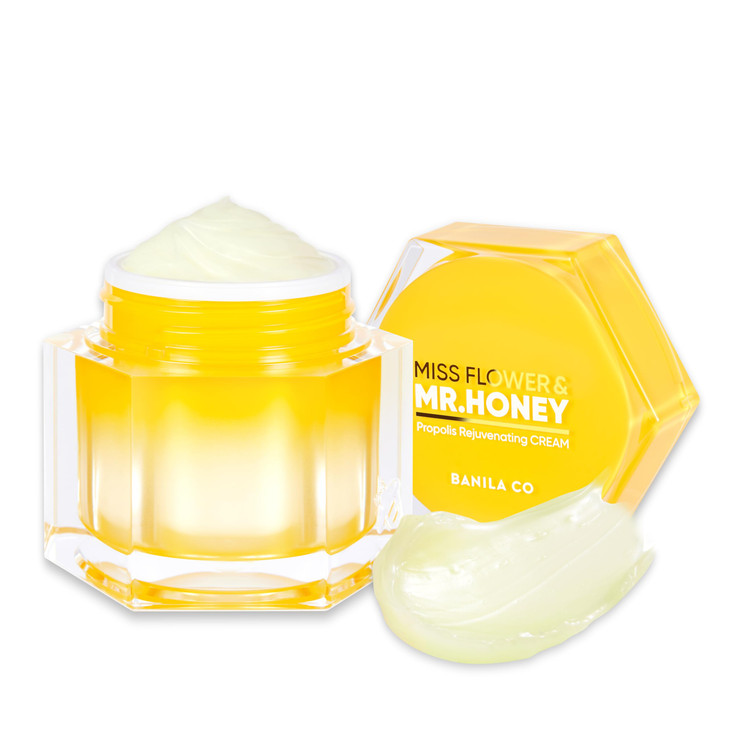 BANILA CO Miss Flower Mr Honey Propolis Rejuvenating Cream Nourishing Moisturizing Facial Cream with Honey and Yellow Fl