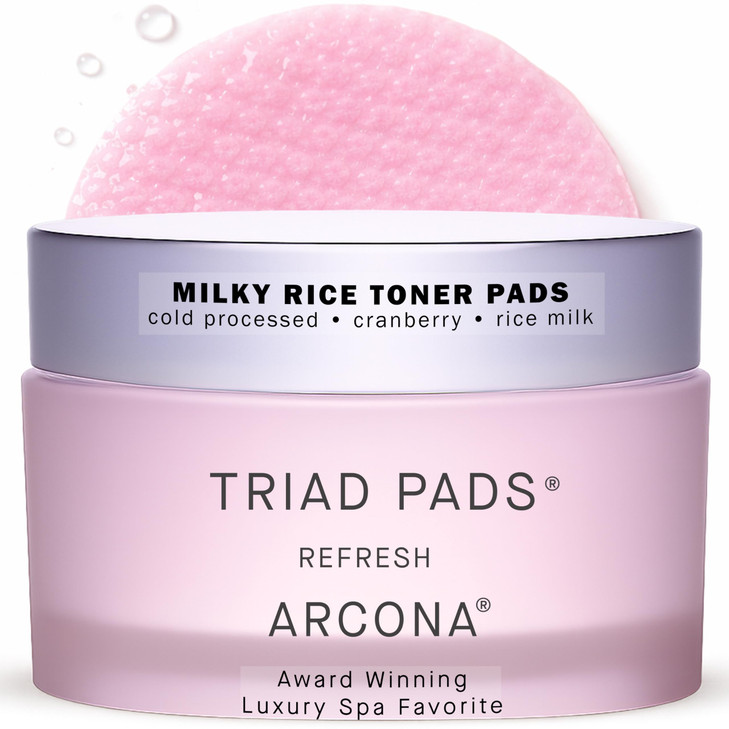 ARCONA Cranberry Triad Milky Toner Pads Vegan Milky Toner for Face Brightening Hydrating Rice Toner for Face PhytoNutrie